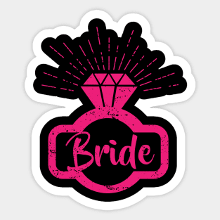 Bride Diamond Ring Ping Distressed Vintage Gift Sticker